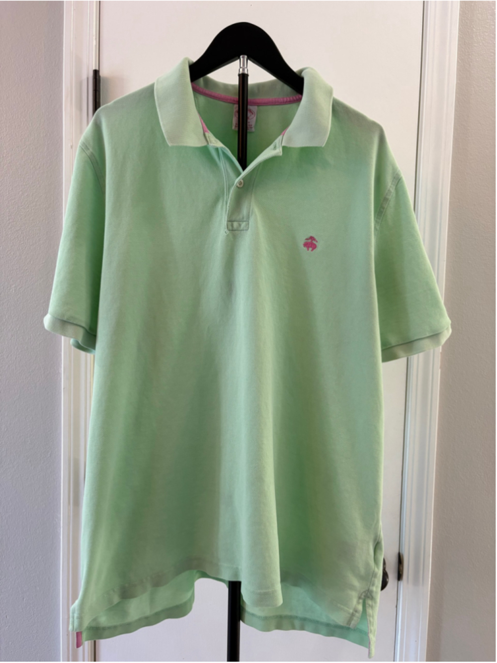Brooks Brothers Men XXL Polo Mint Green Pink Golden Fleece